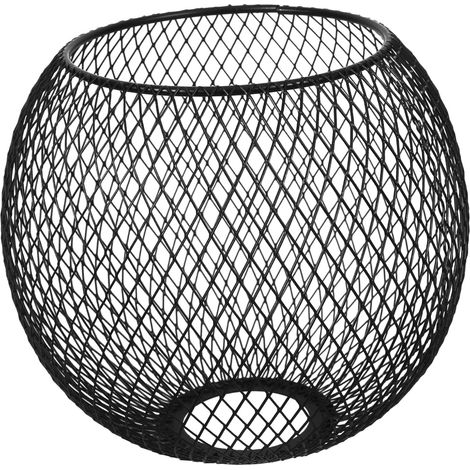 Abat-jour en métal, motif ajouré, structure robuste en fer, forme de cage évidée convient aux suspensions, à la décoration intérieure et à l'aménagement de la salle à manger noir [Classe d'efficacit (1/5)