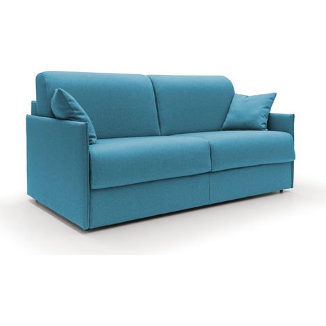 Evans Divano letto matrimoniale in tessuto impermeabile T13 149 cm (mat. 120x197) azzurro