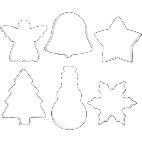 METALL-KEKSAUSSCHER, LEBKUCHENAUSSCHER AUS STAHL, 6ER-SET