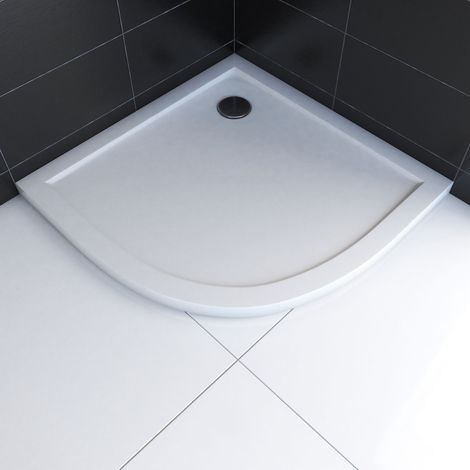 receveur de douche a poser extra plat en acrylique blanc 1-4 de cercle - 90x90cm (1/4)
