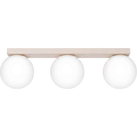 Plafonniers Yoli acier/verre beige 3xG9 50cm Sollux (1/5)