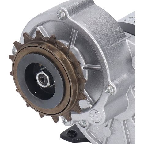 Moteur électrique DC 12V 500W 2500RPM avec roue dentée 16 dents, bobinage cuivre, haute torsion, moteur à balais pour chaîne. (1/5)