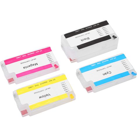 Lot de 4 cartouches d'encre, 4 couleurs, grande capacité, impression fluide et nette, remplacement des pigments. (1/5)