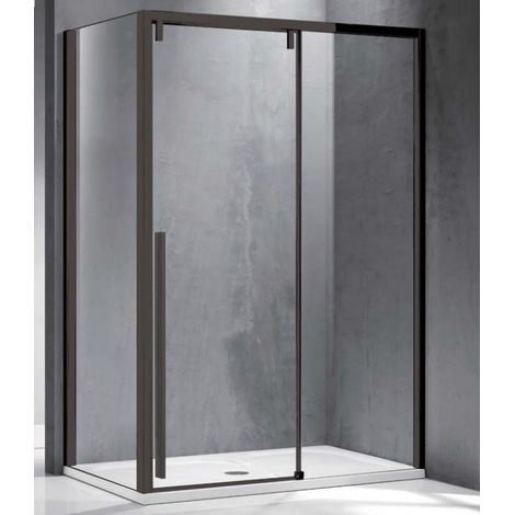 Cabine de douche SANTORINI 400 140x70 x200 cm profilé noir (1/5)