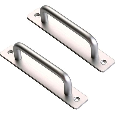 Tirador de puerta de aleación de aluminio, tirador para puerta de armario, distancia entre orificios de 128 mm, 2 piezas, color plata. (1/5)