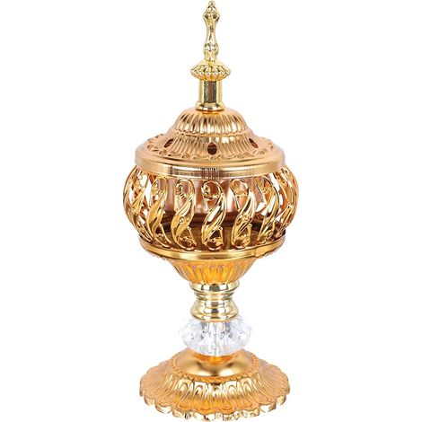 Brûleur d'encens en métal, brûleur de bakhoor, brûleur d'encens mubkhara, brûleur d'encens arabe antique, pot à bougie en métal, support pour bougie d'aromathérapie, yoga et spa