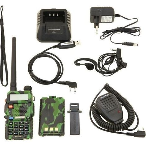 Baofeng UV-5R Talkie-walkie FM radio VHF/UHF avec double bande, affichage, veille et horloge intégrée (1/4)