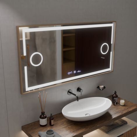 Miroir LED Desembuage Thermometre 110x65 Lumiere Gradable (1/5)