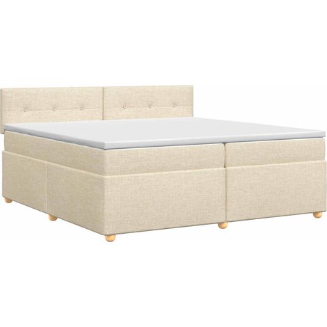 Maison Exclusive - Boxspringbett mit Matratze Creme 200 x 200 cm (1/5)