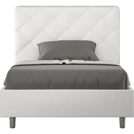 Letto 1 Piazza e Mezzo 120x190 cm Senza Rete Priya Bianco (1/5)