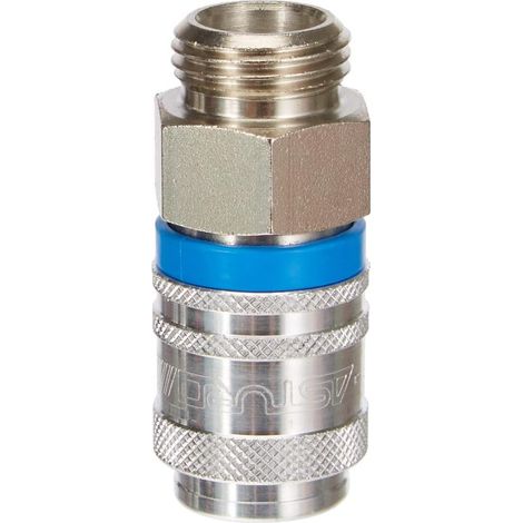 - Attacco rapido - Raccordo in metallo - Maschio universale da 1/2" - Per aria compressa e utensili pneumatici - Argento - 1/2 pollice (1/5)
