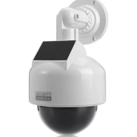 Caméra de sécurité factice avec lumière LED clignotante, rotation à 360°, dôme de surveillance CCTV factice pour intérieur/extérieur (1/5)