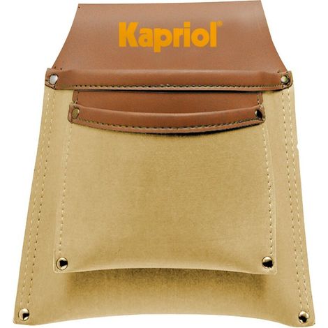 Borsa da carpentiere kapriol in cuoio con 2 tasche sovrapposte (1/3)