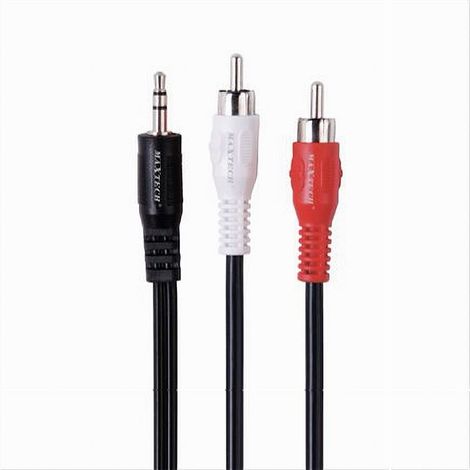 MaxTech - Cavo Prolunga Audio Adattatore Stereo Da Aux 3.5mm A 2x Rca 3mt 4d Sound Aux-r04 - (1/3)