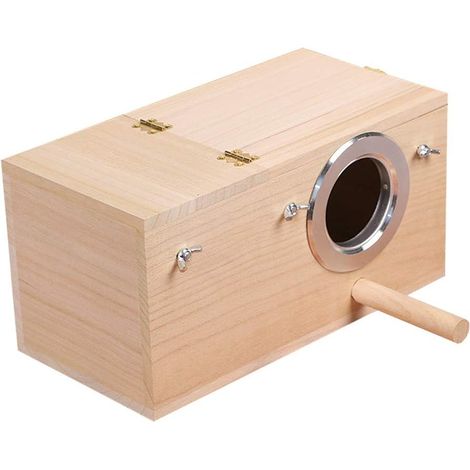 Nichoir en bois pour perruches ondulées, boîte à oiseaux, cage à oiseaux, convient aux inséparables et aux calopsittes (L)