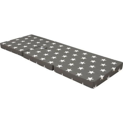 Chauffeuse pliante - SAMBA - Multi-position - Motif étoiles - 190 x 70 x 9 cm (1/2)