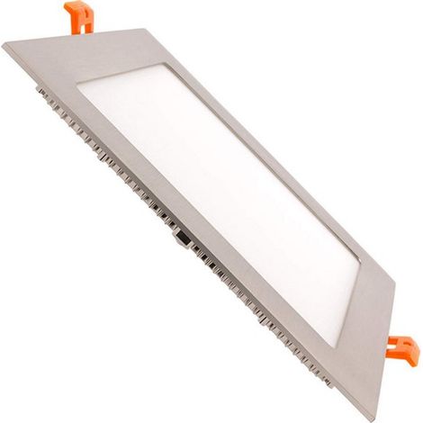 Placa LED 15W Cuadrada SuperSlim Corte 180x180 mm Silver 3000K Blanco Cálido