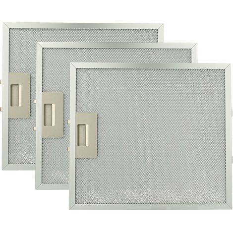 vhbw 3x Filter Metallfettfilter Ersatz für Bauknecht 55636, 480122102369, C00321477 für Dunstabzugshaube - 30,7 x 27,8 x 0,85 cm, Metall