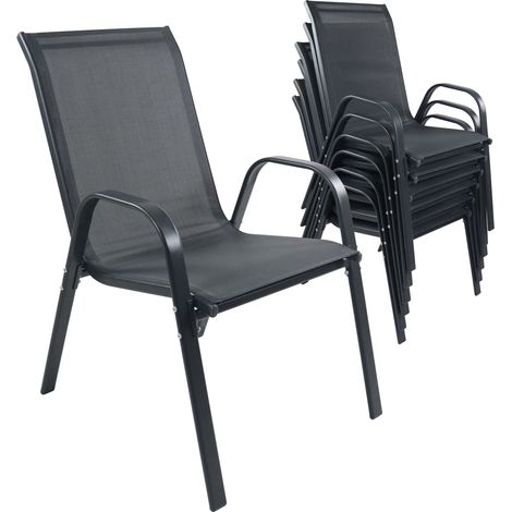 Silla de jardín de 6 piezas Silla apiladora Sonlas 89x56x73 - VCM (1/5)