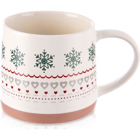Porzellantasse für Kaffee, Tee, Getränke, Küche, Büro, 380 ml