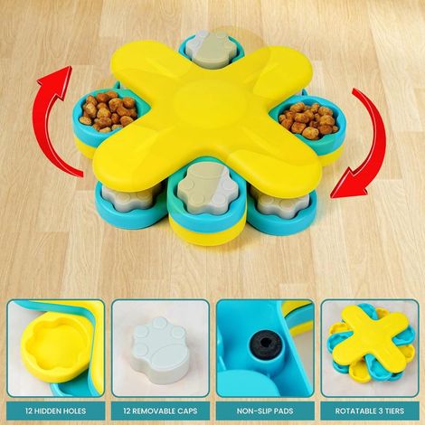 Jouet puzzle interactif pour chien, distributeur de friandises et stimulation mentale pour réduire l'ennui quotidien (1/4)