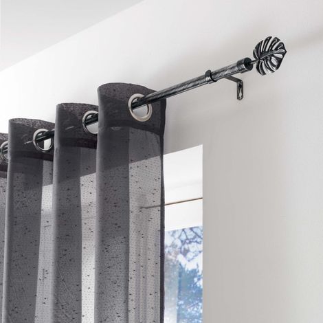 Douceur D'Intérieur – Tringle à rideau extensible 120-210 cm – Métal noir – Kit complet avec embouts et fixations – Montage facile sans compétences particulières