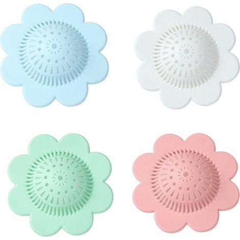 Set di 4 tappi di scarico in silicone resistenti per doccia e vasca, cucina e bagno.