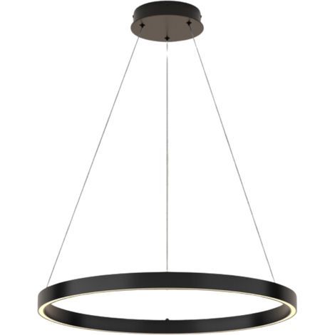 Suspension LED ronde noire Maytoni Rim Ø60 37W 3000K