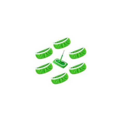 6-teiliges Nachfüllset für waschbare Mikrofaser-Wischmopps für Swiffer, wiederverwendbare Wischpads für Swiffer Sweeper, Mikrofaser-Wischtücher, Bodenwischer, Staub-Nachfüllpackung (1/5)