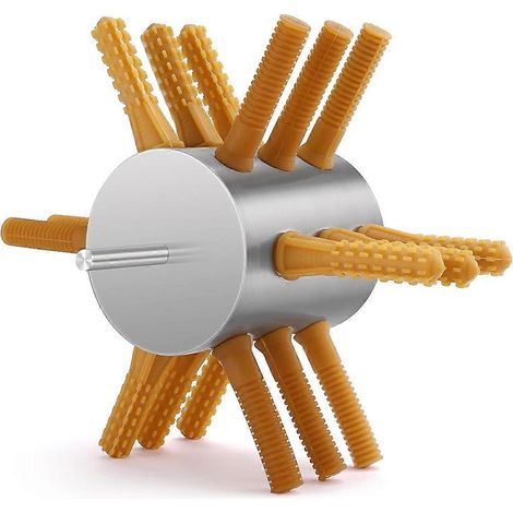 Plumeuse à volaille neuve à 18 doigts, perceuse à plumer les poulets à tige de 1 cm, en acier inoxydable. (1/4)