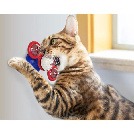 1pc Jouet interactif pour chat, convertisseur de CD multifonctionnel, moulin à chat, jouet pour chat, gratter, démangeaisons, animal de compagnie, jouet de jeu amusant-Bleu foncé rouge (1/3)