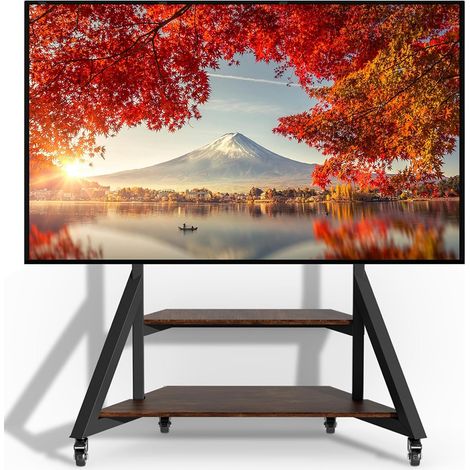 Support TV sur Pied avec roulettes: Meuble de Télévision de 65 à 100 Pouces pour Télé Écran LED OLED LCF Jusqu'à 100kg Support Télévisateur Hauteur Réglable138-168cm Max VESA 800x600mm (1/5)