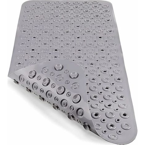 8840cm Grande taille Baignoire Élastique PVC tapis anti-dérapant machine lavable tapis de salle de bain avec trou de fuite clair (1/5)