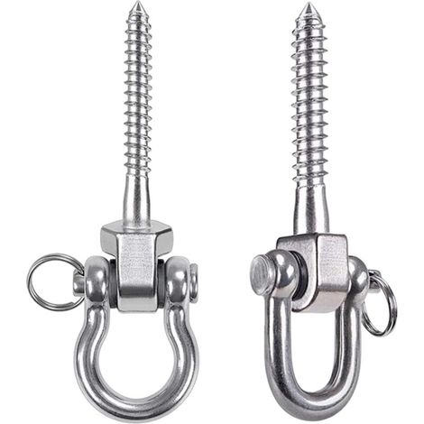 2 Pcs Ceiling Hook 800KG Capacity 304 Stainless Steel Swing Hook Hammock Mount Screw-in Hook for Indoor Outdoor Playground Yoga, Hanging Chair, Punching Bag