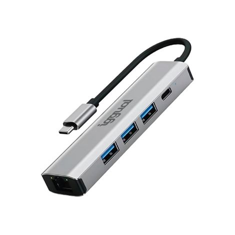 iggual Hub tipo C 4 puertos 3xUSB + RJ45 + tipo C