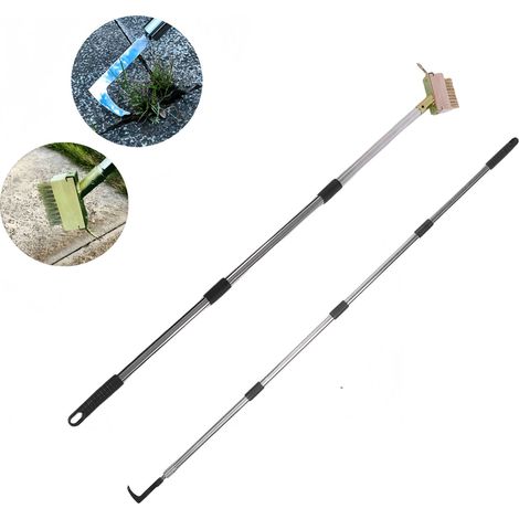 Juego de herramientas manuales para la eliminación de grietas, fabricado en acero inoxidable con mango ajustable, para adoquines y jardines. (1/5)