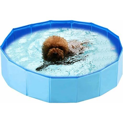 Piscine pliable pour chien, pataugeoire pour chien, piscine pour chien, bleu-Ensoleillé (1/3)