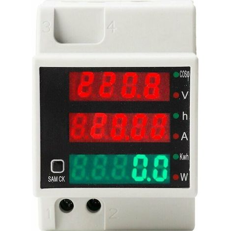 AC80300V 100A Digital Rail Energy Meter Multimeter Electric Energy Meter kWh Meter AC Voltage Current Power Factor Tester (1/5)