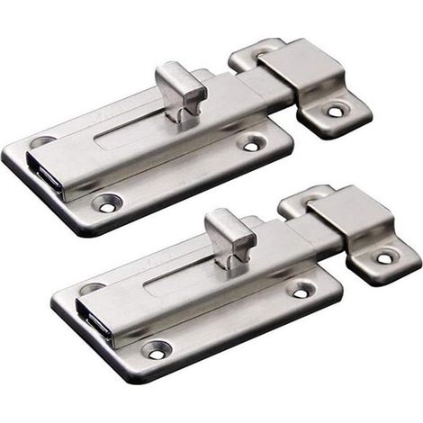 Verrous de porte, 2 pièces, verrou coulissant en acier inoxydable, verrou de surface pour tous types de portes intérieures