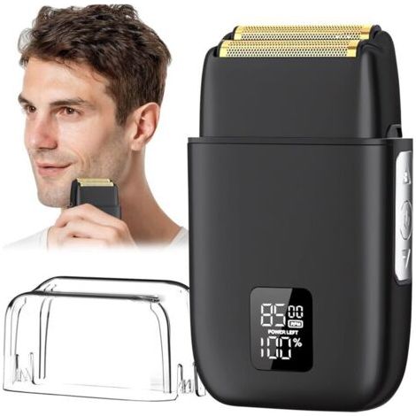 Rasoirs à grille pour hommes, rasoir électrique sans fil, étanche, humide et sec, écran LED, rechargeable par USB (1/4)