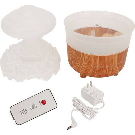 Diffuseur d'huiles essentielles Aromathérapie Lampe d'ambiance Humidificateur de table Prise US 100-240V Blanc grain bois (1/5)