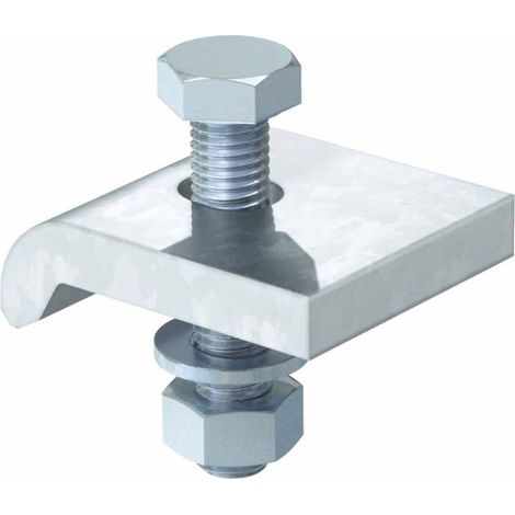 OBO Bettermann Equerre de serrage avec vis à six pans creux, h = 15 mm 60x50 Acier galvanisé à chaud, 6355234 (1/2)