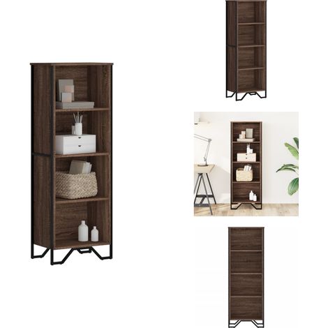 Bibliothèque chêne marron 50x31x137,5 cm bois d'ingénierie - Bibliothèque - Bibliothèques - Étagère - Armoire De Rangement (1/5)