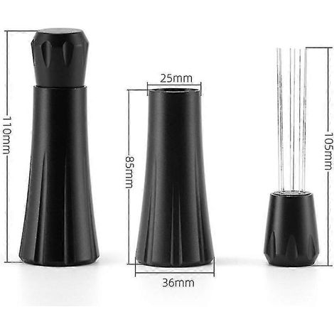 Agitateur à café, accessoire pour espresso, outil pour mélanger et répartir le café en alliage d'aluminium, noir (1/5)