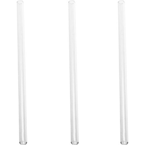 3 pajitas de vidrio de borosilicato de alta calidad para bodas y fiestas de cumpleaños, 8 mm de diámetro, 18 cm de largo, transparentes. (1/4)