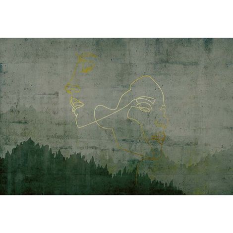 Papier peint panoramique original motif visage Tapisserie panoramique montagne design Papier peint panoramique nature pour bureau (1/3)