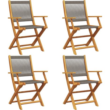 Maison Exclusive - Sedie da Giardino Pieghevoli 4pz Grigie Legno Massello Acacia