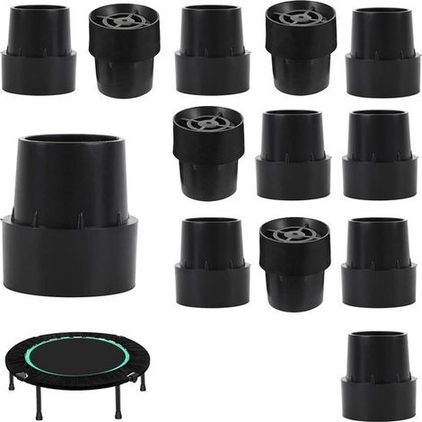 Tapones de goma antideslizantes para patas de trampolín - 12 unidades, color negro (1/5)