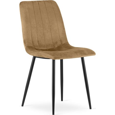 Lava-Sessel – brauner Samt / schwarze Beine x 1 (1/5)
