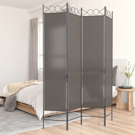 Cloison de séparation 4 panneaux-Paravent-Séparateur de pièce Anthracite 160x200 cm Tissu (1/5)